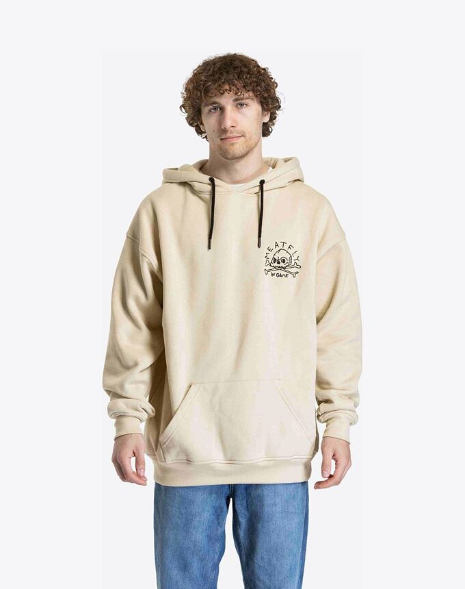 Unisex mikina Meatfly Fry, Skull Beige
