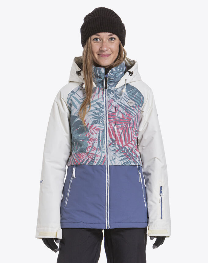Snowboardová bunda Nugget Trish, A - Linen White, Palm, Fjord Blue