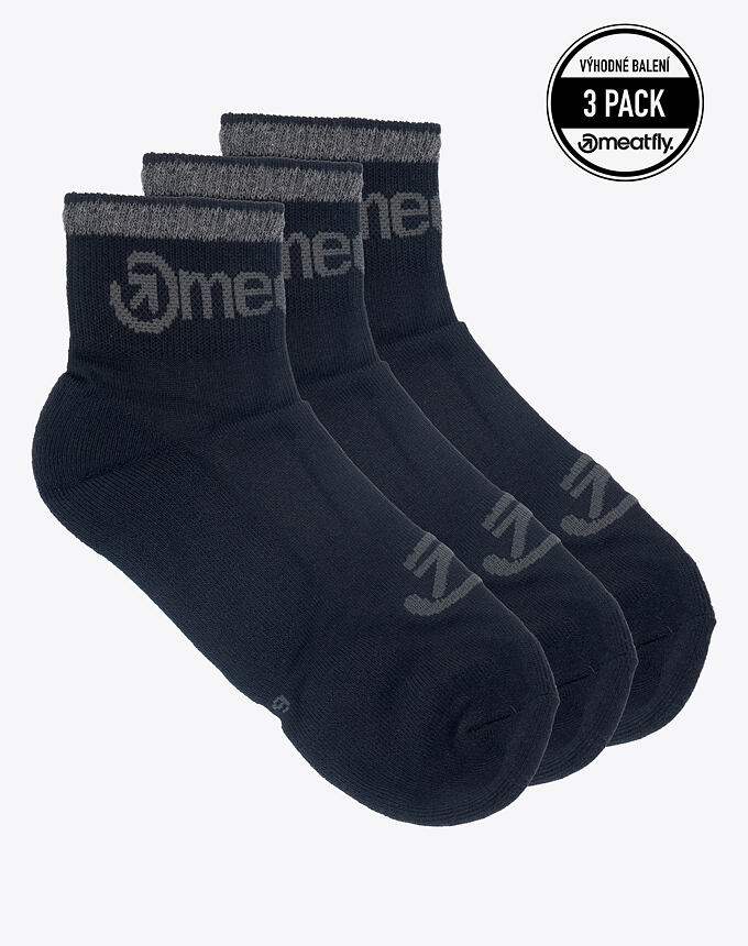 Ponožky Meatfly Middle Triple Pack, Black