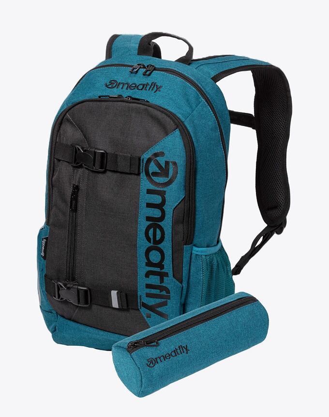 Batoh Meatfly Basejumper, Petrol Heather / Charcoal Heather, 22 L + PERAČNÍK ZADARMO