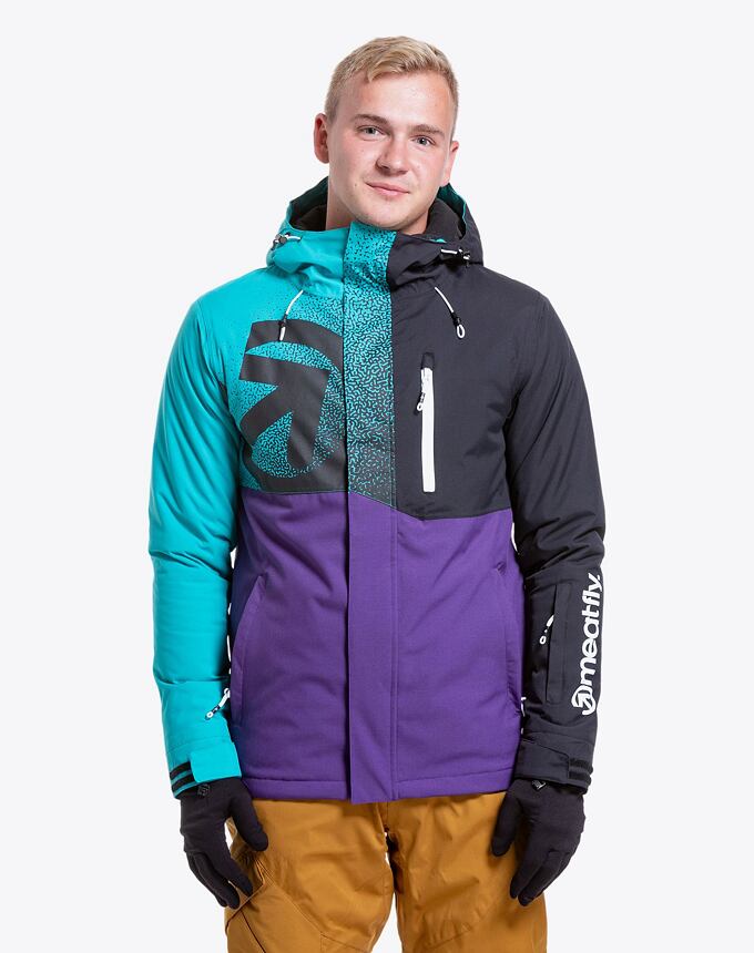 Pánska SNB & SKI bunda Meatfly Shader, Turquoise/Petunia