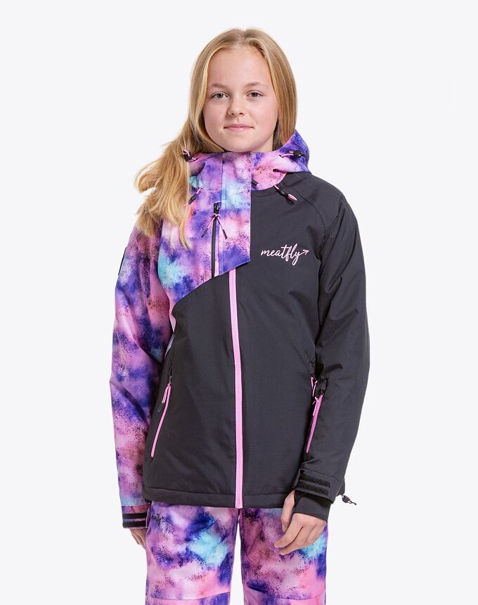 Detská SNB & SKI bunda Meatfly Deliah, Peach Aquarel/Black