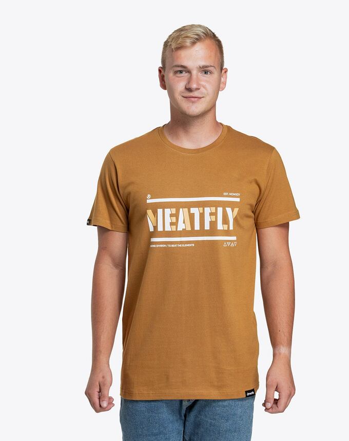 Pánske tričko Meatfly Rele, Gold Brown