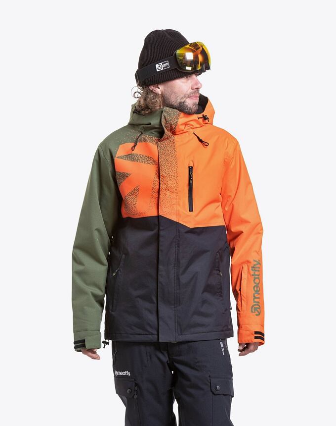Pánska SNB & SKI bunda Meatfly Shader, Orange / Bronze Green