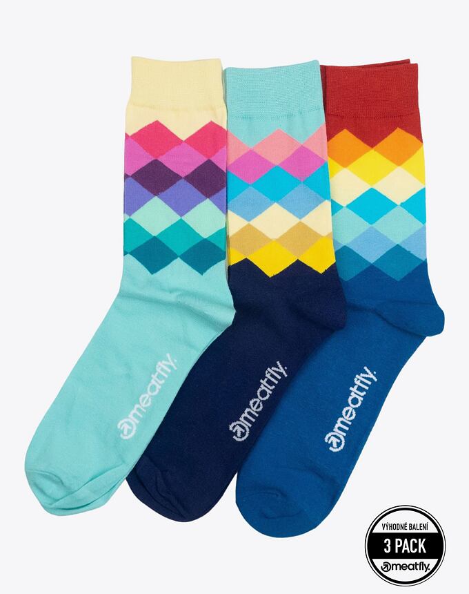 Ponožky Meatfly Lexy Triple Pack, Pixel