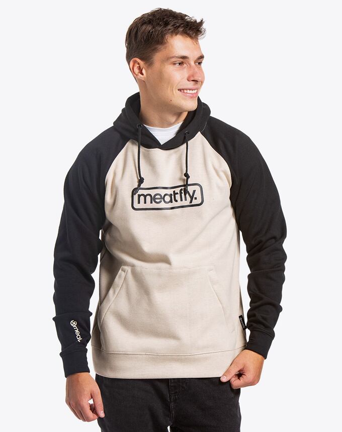 Pánska technická mikina Meatfly Gravel, Sand/Black