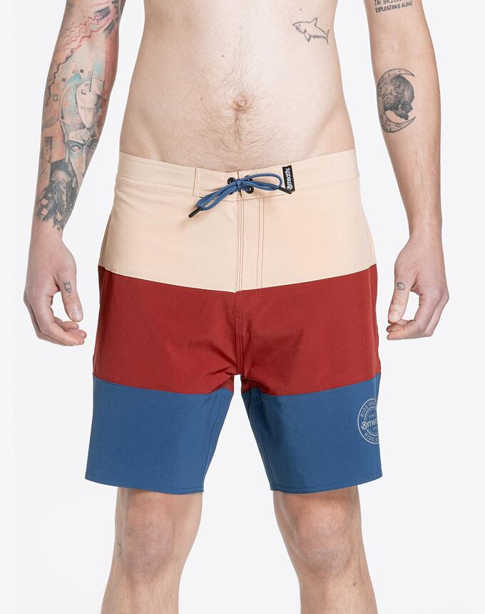 Pánske plavky Meatfly Ernie Boardshorts 19", Navy / Latte