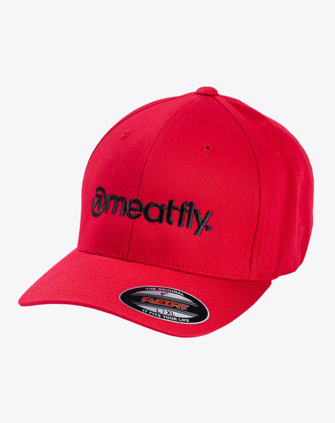 Meatfly Brand Flexfit, C - Red
