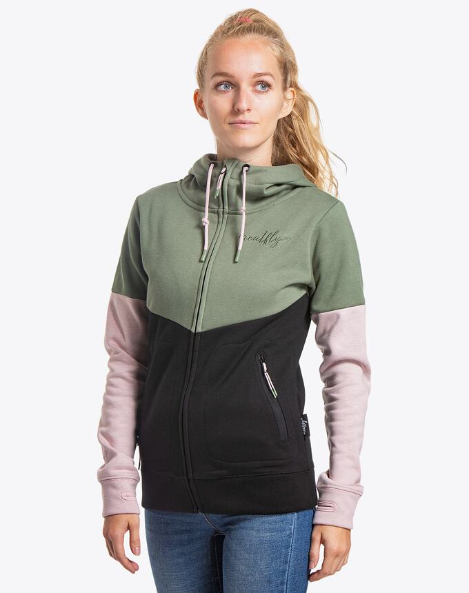 Dámska technická mikina Meatfly Omni, Olive/Black