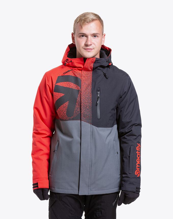 Pánska SNB & SKI bunda Meatfly Shader, Ferrari Red/Dark Grey