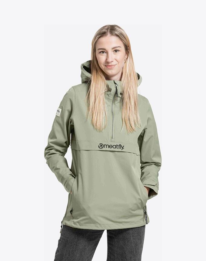 Dámska street bunda Meatfly Kalle, Olive / Black Logo