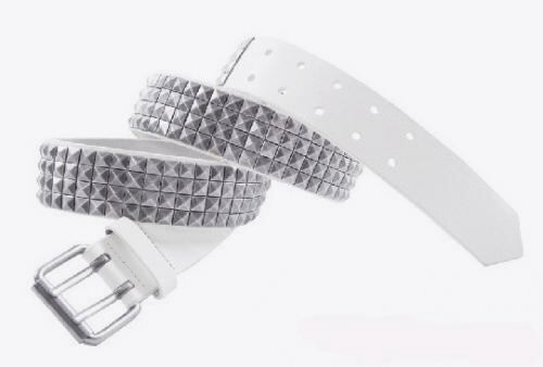 Opasok Meatfly Metal Leather uni, white/metal B