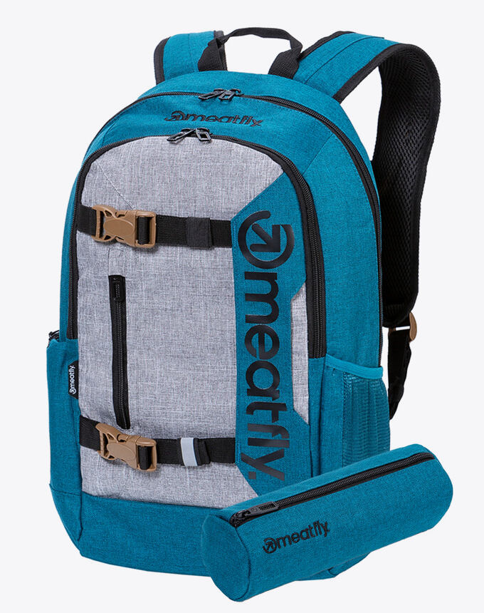 Batoh Meatfly Basejumper, Petrol Heather/Grey Heather, 22 L + Peračník ZADARMO
