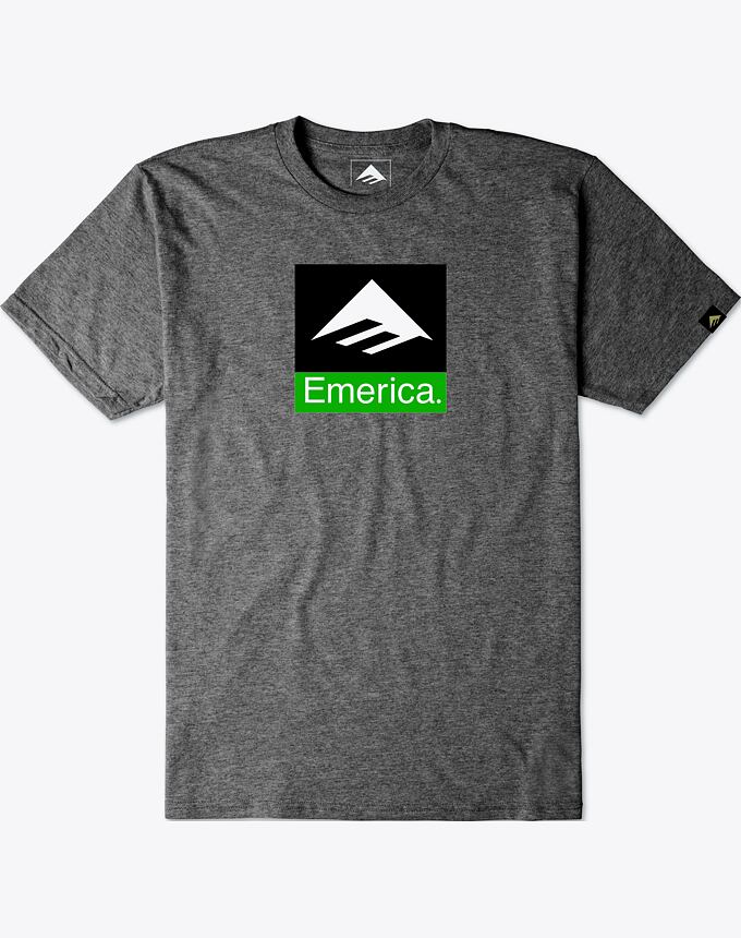 Pánske tričko Emerica Classic Combo Tee, Charcoal / Heather