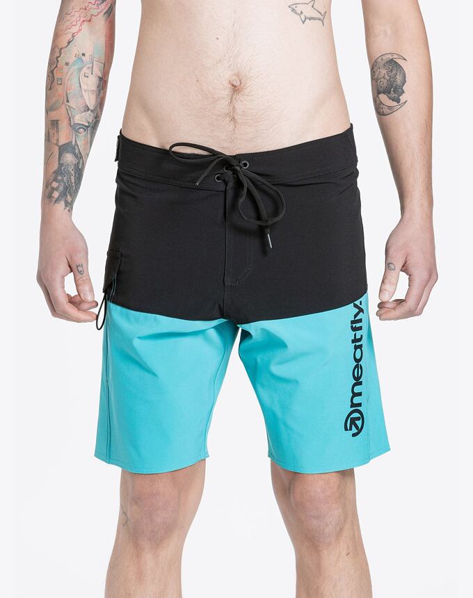 Pánske plavky Meatfly Mitch Boardshorts 21", Mint / Black