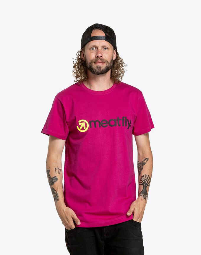 Pánske tričko Meatfly Joe, Magenta