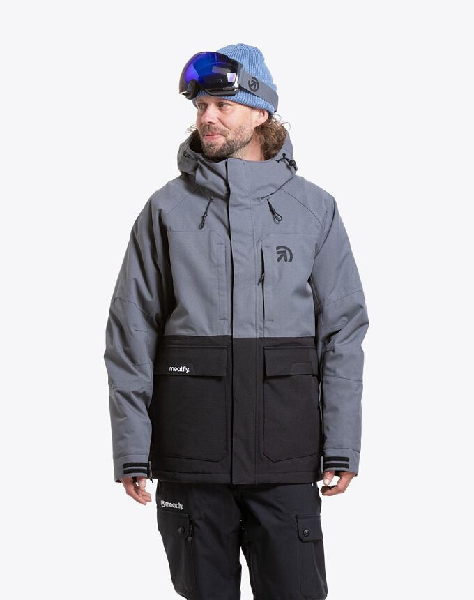 Pánska SNB & SKI bunda Meatfly Vertigo, Dark Grey / Black