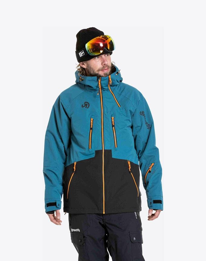 Pánska SNB & SKI bunda Meatfly Cronos, Black/Deep Ocean