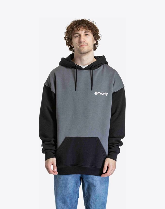 Unisex mikina Meatfly Fry, Black / Grey