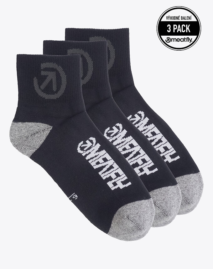 Ponožky Meatfly Middle Triple Pack, Bike Black