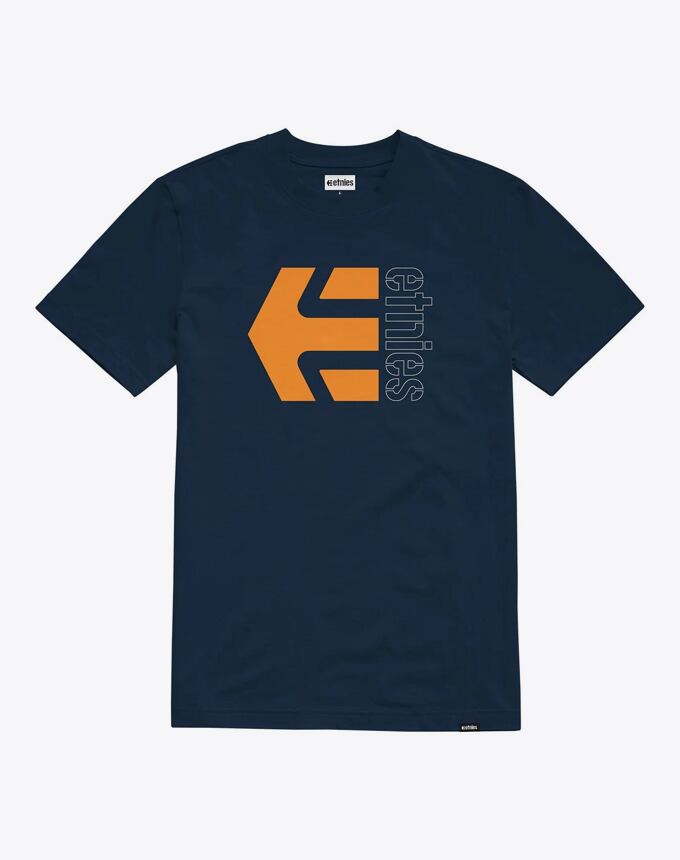 Pánske tričko Etnies Corp Combo, Navy/Orange