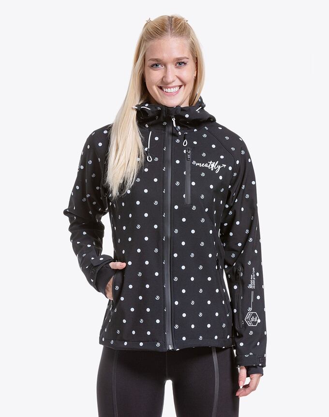 Dámska softshell bunda Meatfly Zaja, Dots Black