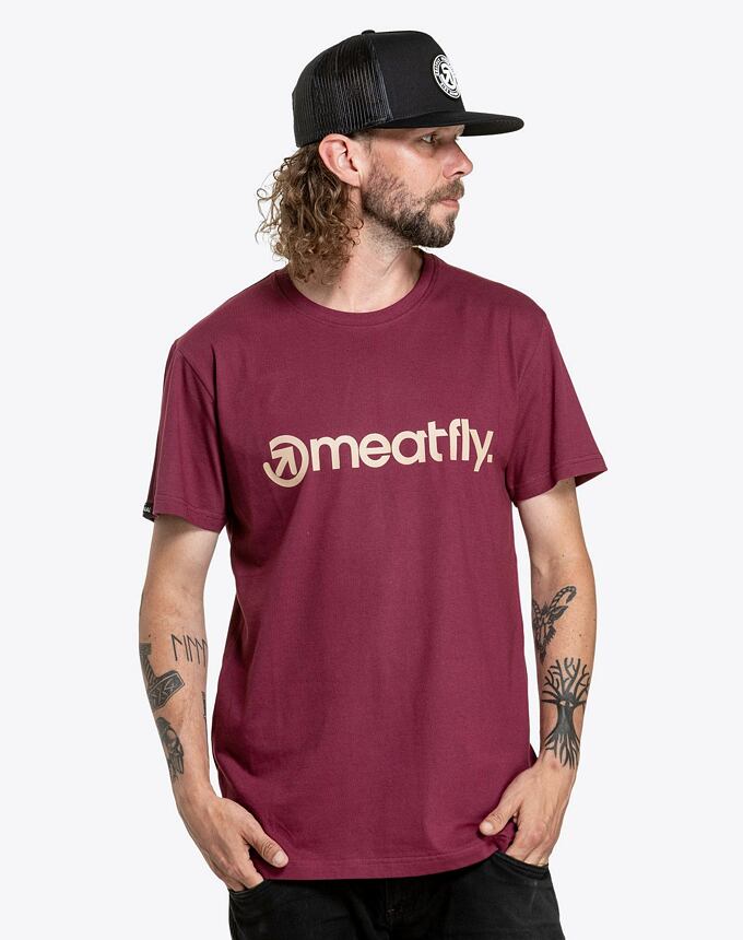 Pánske tričko Meatfly MF Logo, Dark Wine