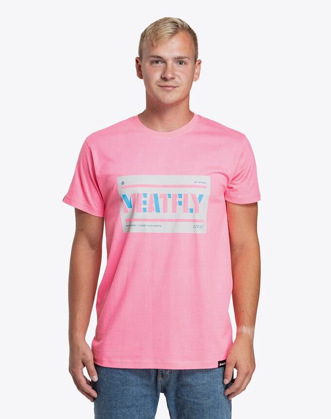 Pánske tričko Meatfly Rele, Neon Pink