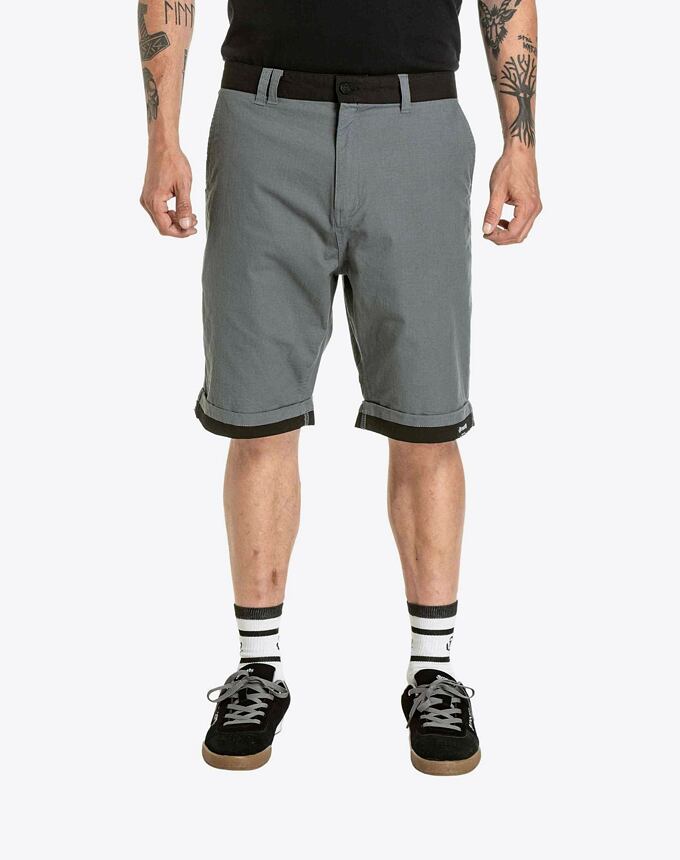 Pánske kraťasy Meatfly Barry 2.0, Grey / Black Ripstop