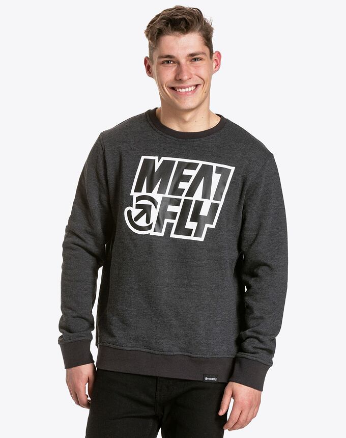 Pánska mikina Meatfly Repash Crewneck, Charcoal Heather