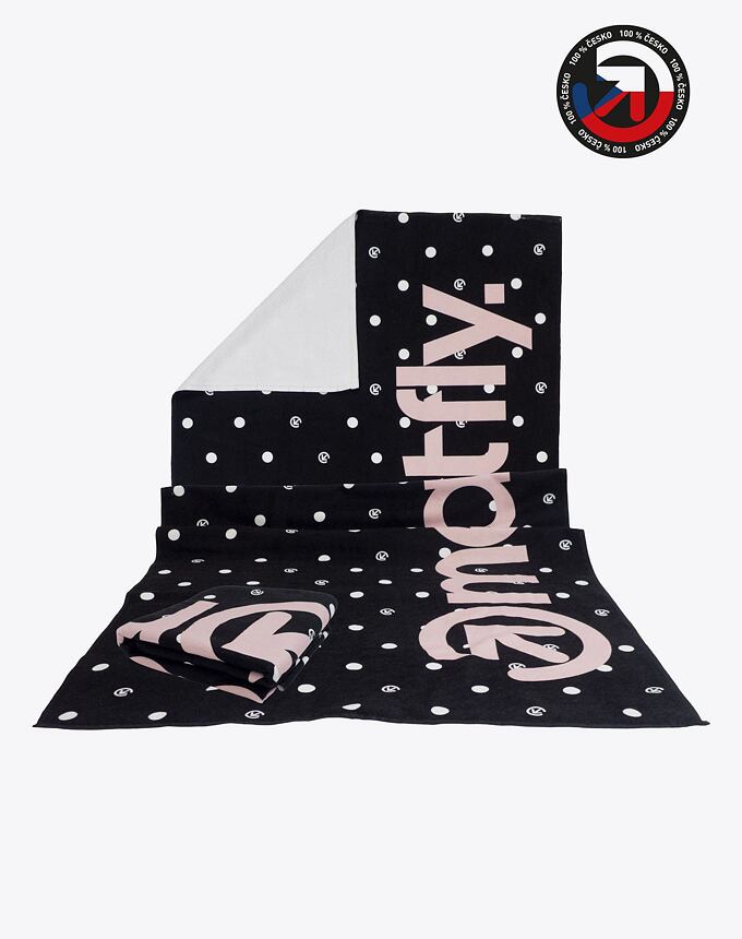 Uterák Meatfly Wave, Black Dots/Powder Pink, 70 x 140 cm