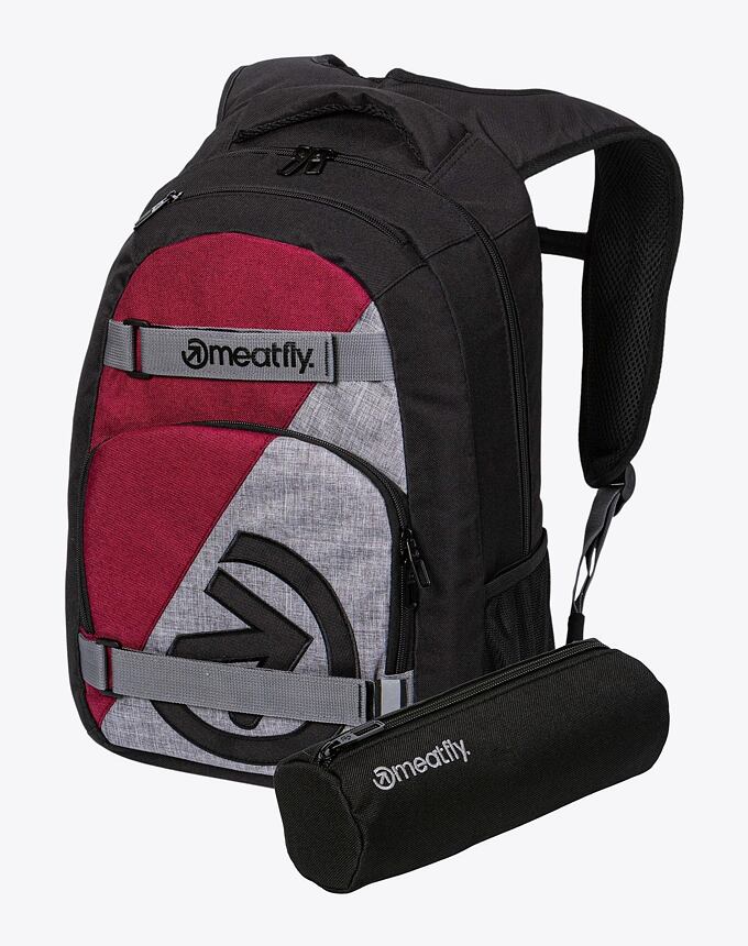 Batoh Meatfly Exile, Wine/Black/Grey, 24 L + PERAČNÍK ZADARMO