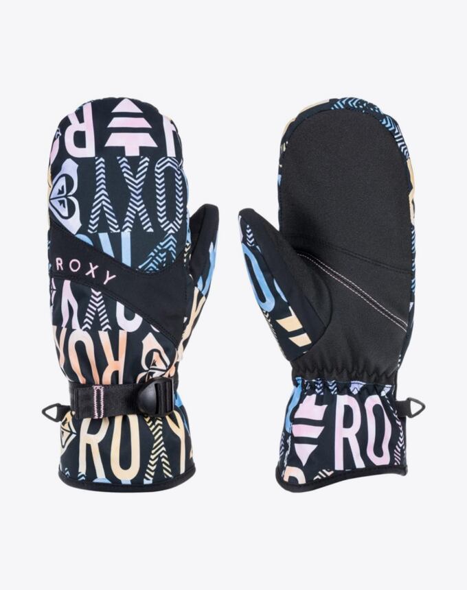 Dámske zimné rukavice Roxy Jetty Mitt, True Black Blurry Flower