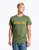 Pánske tričko Meatfly Striped Logo, Olive