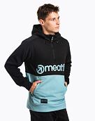 Pánska technická mikina Meatfly Tason, Black/Dusty Mint