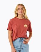 Dámske tričko Rip Curl Line Up Relaxed, Maroon