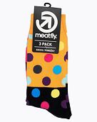 Ponožky Meatfly Lexy Triple Pack, Orange Dots