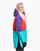 Dámska SNB & SKI bunda Meatfly Aiko, Turquoise/Ferrari Red
