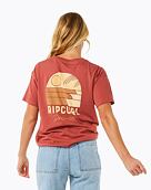 Dámske tričko Rip Curl Line Up Relaxed, Maroon