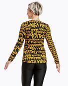 Dámske tričko s dlhým rukávom Pura Vida Shay, Yellow/Black