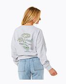 Dámska mikina Rip Curl Rolling Curl Drop Shoulder Crew, Grey Marle