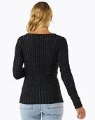 Dámske tričko Rip Curl Open Neck Cosy Ls, Black Marle