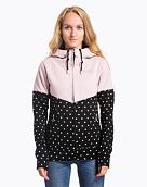 Dámska technická mikina Meatfly Omni, Powder Pink/Black Dots