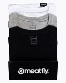 Balení pánských triček Meatfly MF Logo, Multipack, Black/Grey Heather/White