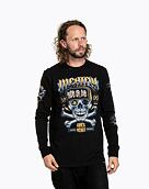 Pánske tričko s dlhým rukávom Meatfly Crossbones, Black