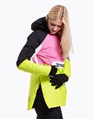 Dámska bunda SNB & SKI Meatfly Aiko, Acid Lime/Hot Pink